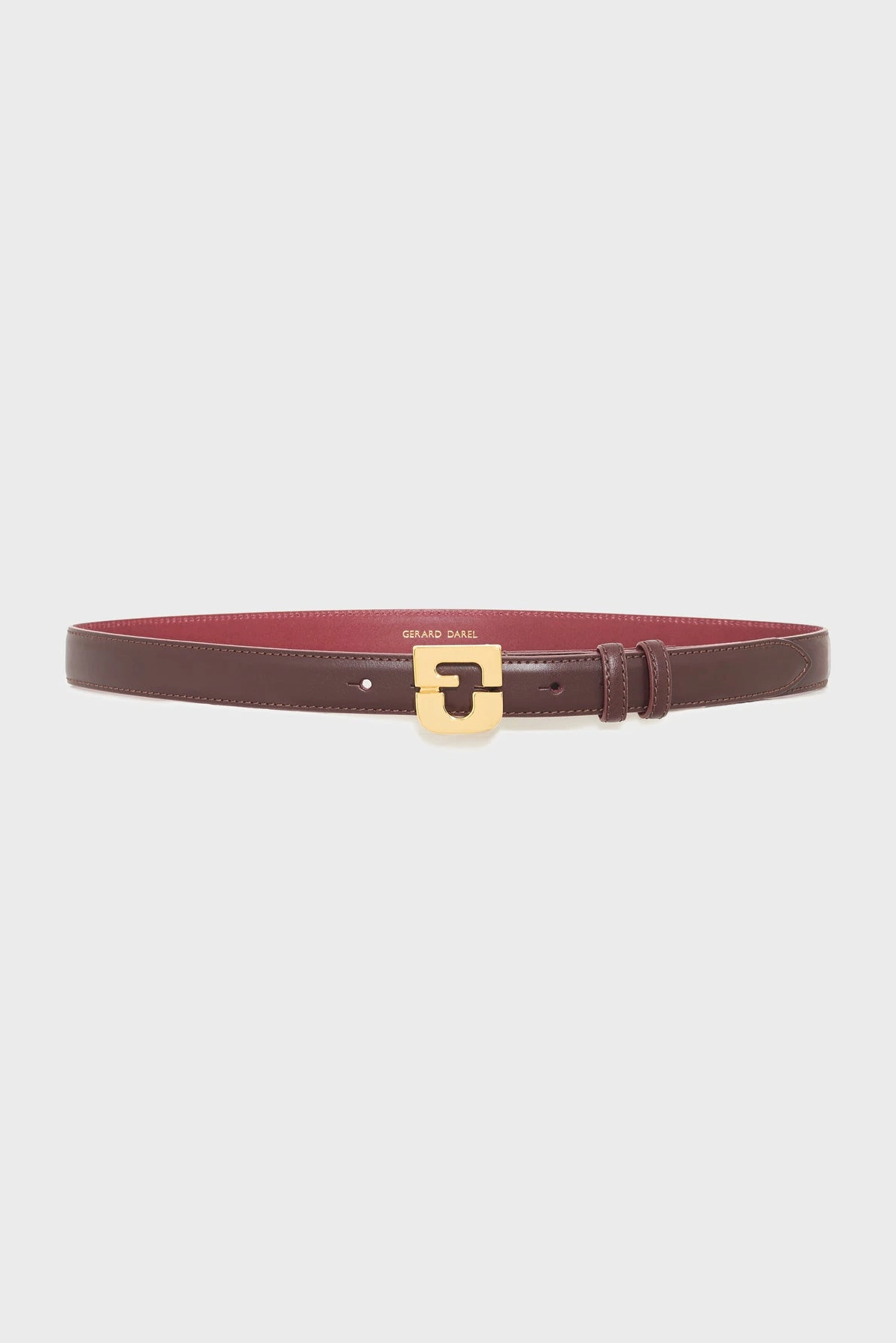 Ceinture-signature-en-cuir-LE-LAUREN-gerard-darel-maroc-bordeaux-face.